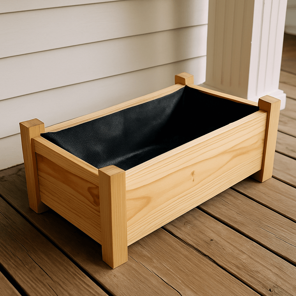 lined planter box