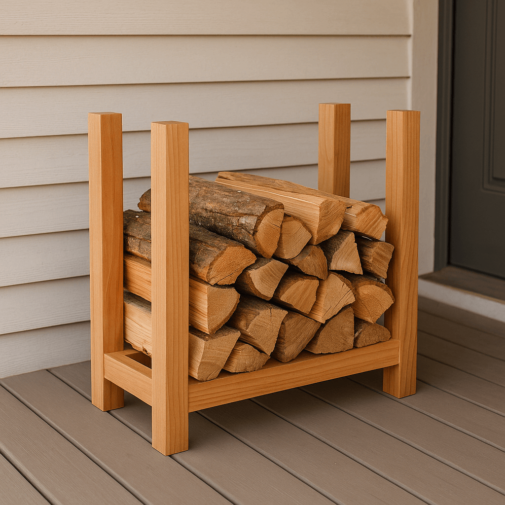 firewood diy project completed
