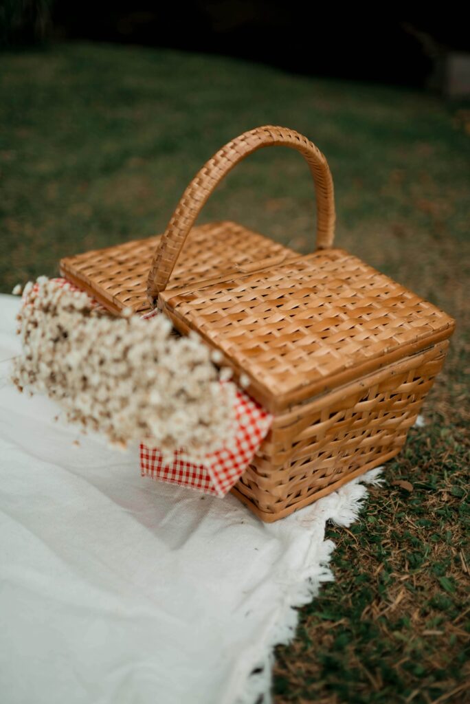 gingham picnic basket