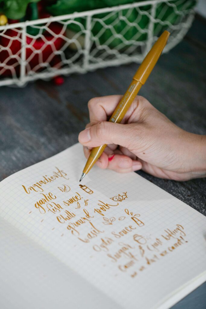spring gift ideas handwritten recipe