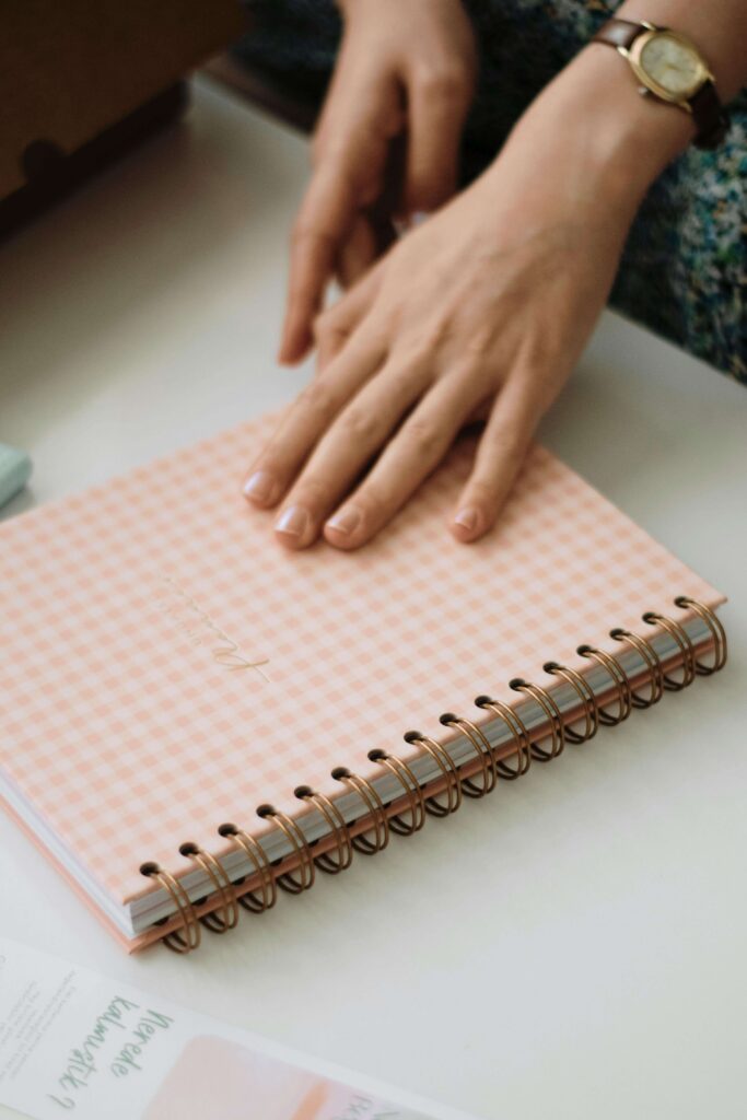 gingham notebook